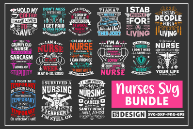 Nurse t shirt design bundle.