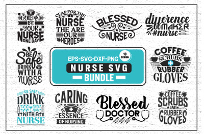 Nurse Lettering Quotes Design bundle.