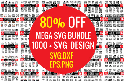 mega svg bundle 1000+ svg design