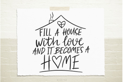 Fill a house with love SVG cut file