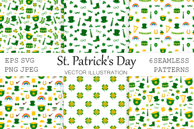 St Patricks Day pattern. Shamrock pattern. Clover pattern