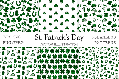 St Patricks buffalo plaid pattern. Shamrock pattern SVG