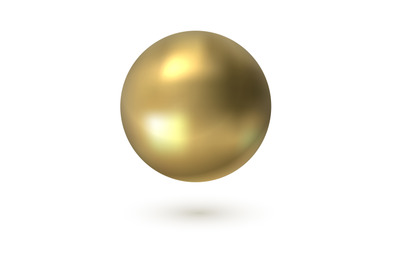 Golden circle. Realistic 3D sphere. Smooth surface with light reflecti