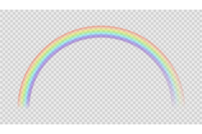 Colorful rainbow. Vector realistic color effect after rain, multicolor