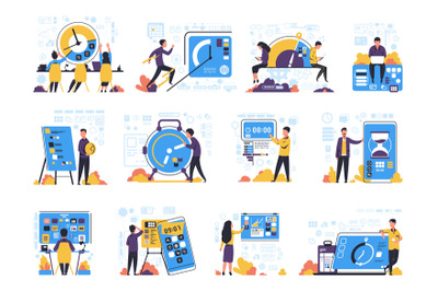 Time management concept. People optimization workflow. Deadline and ti