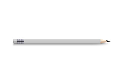 Realistic pencil with eraser. Realistic instrument for writing and dra