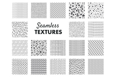 Hand drawn pattern. Abstract seamless texture. Monochrome minimalist b