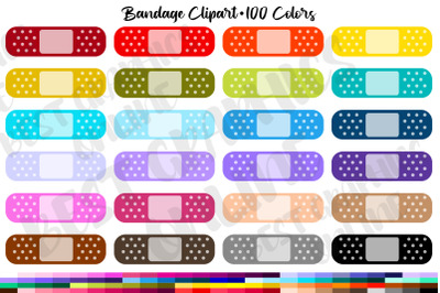 100 Bandaid clipart&2C; First aid clipart&2C; Bandage clipart set