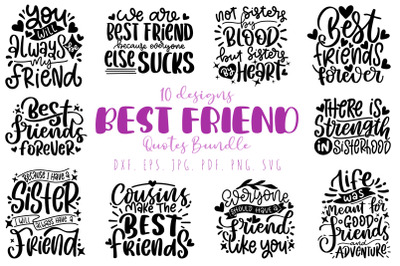 Best Friend SVG Bundle Vol 2 Friendship Quotes Bundle