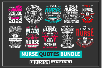 Nurse quotes design bundle.
