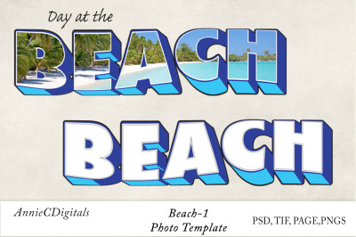 BEACH Photo Title Template