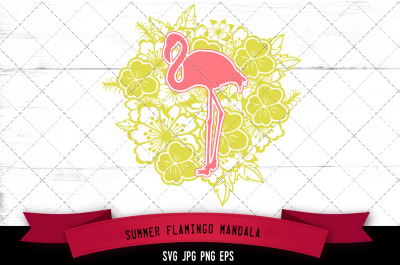 Flamingo Floral Mandala Vector