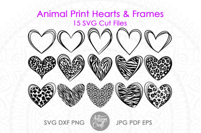 Leopard print heart SVG, Animal prints SVG, leopard print SVG, heart f