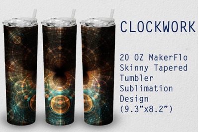 Tumbler Tapered 20 OZ Sublimation Clockwork Wrap Design