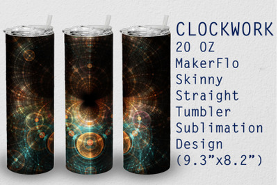 Tumbler Straight 20 OZ Sublimation Clockwork Wrap Design