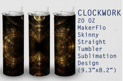 Tumbler Straight 20 OZ Sublimation Clockwork Wrap Design