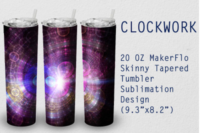 Tumbler Tapered 20 OZ Sublimation Clockwork Wrap Design