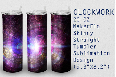 Tumbler Straight 20 OZ Sublimation Clockwork Wrap Design