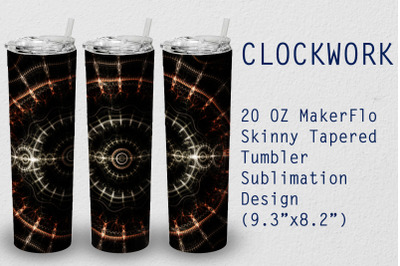 Tumbler Tapered 20 OZ Sublimation Clockwork Wrap Design