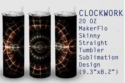 Tumbler Straight 20 OZ Sublimation Clockwork Wrap Design