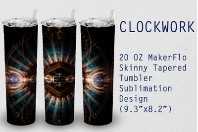 Tumbler Tapered 20 OZ Sublimation Clockwork Wrap Design