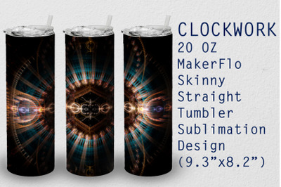 Tumbler Straight 20 OZ Sublimation Clockwork Wrap Design