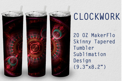 Tumbler Tapered 20 OZ Sublimation Clockwork Wrap Design