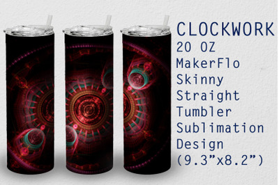 Tumbler Straight 20 OZ Sublimation Clockwork Wrap Design