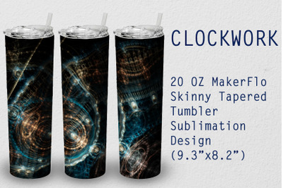 Tumbler Tapered 20 OZ Sublimation Clockwork Wrap Design