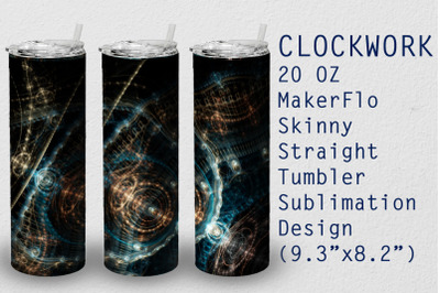 Tumbler Straight 20 OZ Sublimation Clockwork Wrap Design