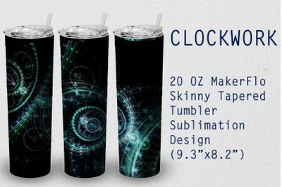 Tumbler Tapered 20 OZ Sublimation Clockwork Wrap Design