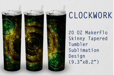 Tumbler Tapered 20 OZ Sublimation Clockwork Wrap Design