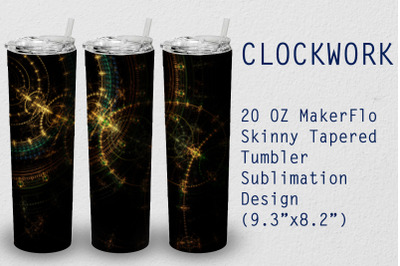 Tumbler Tapered 20 OZ Sublimation Clockwork Wrap Design