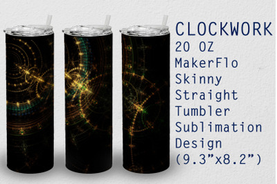 Tumbler Straight 20 OZ Sublimation Clockwork Wrap Design