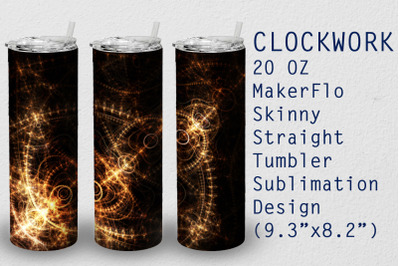 Tumbler Straight 20 OZ Sublimation Clockwork Wrap Design