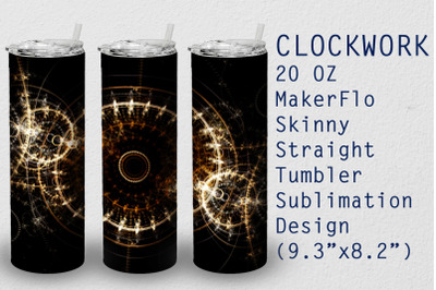 Tumbler Straight 20 OZ Sublimation Clockwork Wrap Design