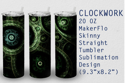 Tumbler Straight 20 OZ Sublimation Clockwork Wrap Design