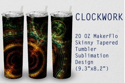 Tumbler Tapered 20 OZ Sublimation Clockwork Wrap Design