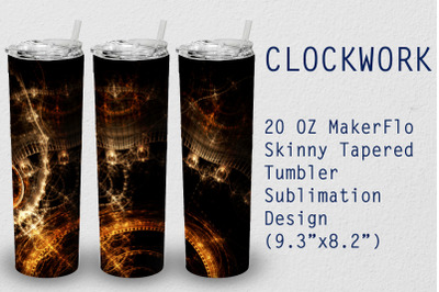 Tumbler Tapered 20 OZ Sublimation Clockwork Wrap Design