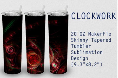 Tumbler Tapered 20 OZ Sublimation Clockwork Wrap Design