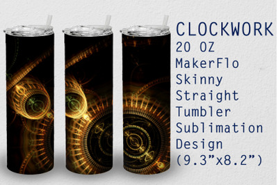 Tumbler Straight 20 OZ Sublimation Clockwork Wrap Design