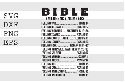 BIBLE Emergency numbers ... SVG