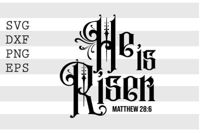 He is Risen Matthew 28 6 SVG