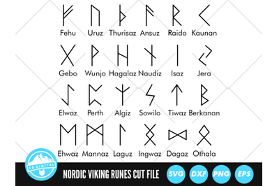 Nordic Runes Pack SVG | Viking Runes Cut File | Viking Symbol SVG