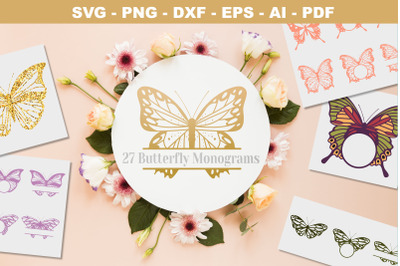 Butterfly Monograms SVG