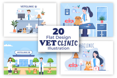 20 Veterinary Clinic for Pets Illustration