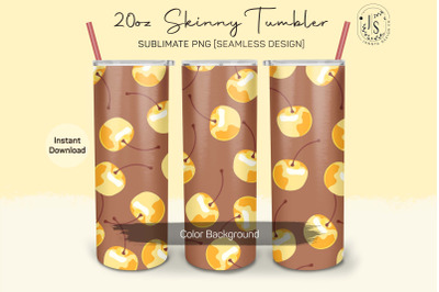 Yellow Cherry Berry Fruit 20oz Tumbler Sublimation Wraps