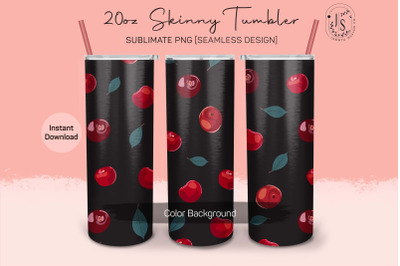 Cherry Berry Fruit 20oz Tumbler Sublimation Wraps