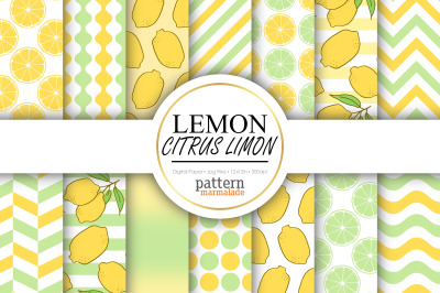 Lemon, Lemon Citrus Limon Digital Paper - S0704