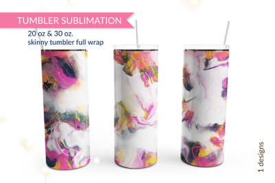 Marbling Abstract Art design. Skinny tumbler wrap design